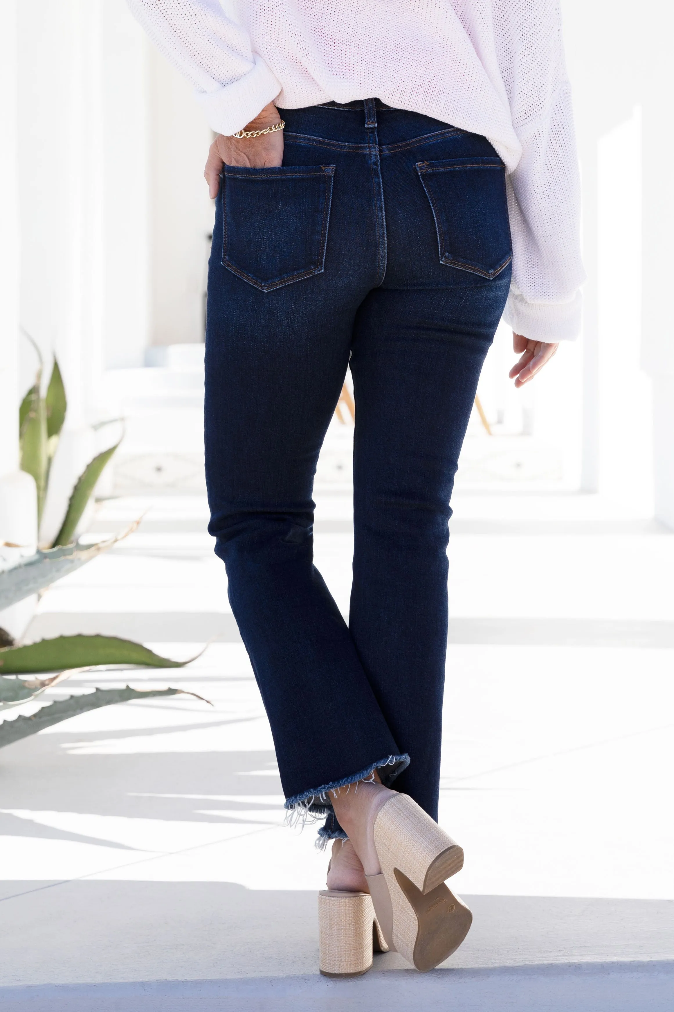 Vervet Blue Bella High-Rise Crop Flare Denim