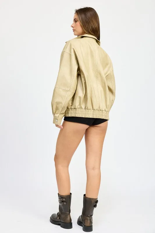 Vintage Oversized Bomber Jacket