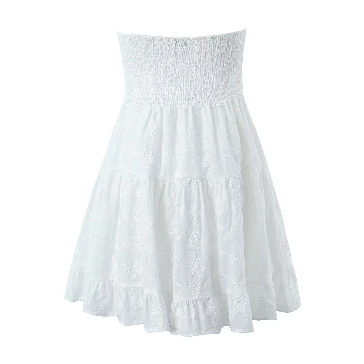 Wenkouban dress Women's Spring Women's New Party Dress White Wrapped Chest Lace Dress