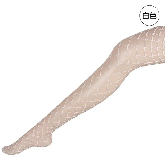 White SEXY women high waist fishnet stocking fishnet club tights panty knitting net pantyhose trouser mesh lingerie TT016 1pcs