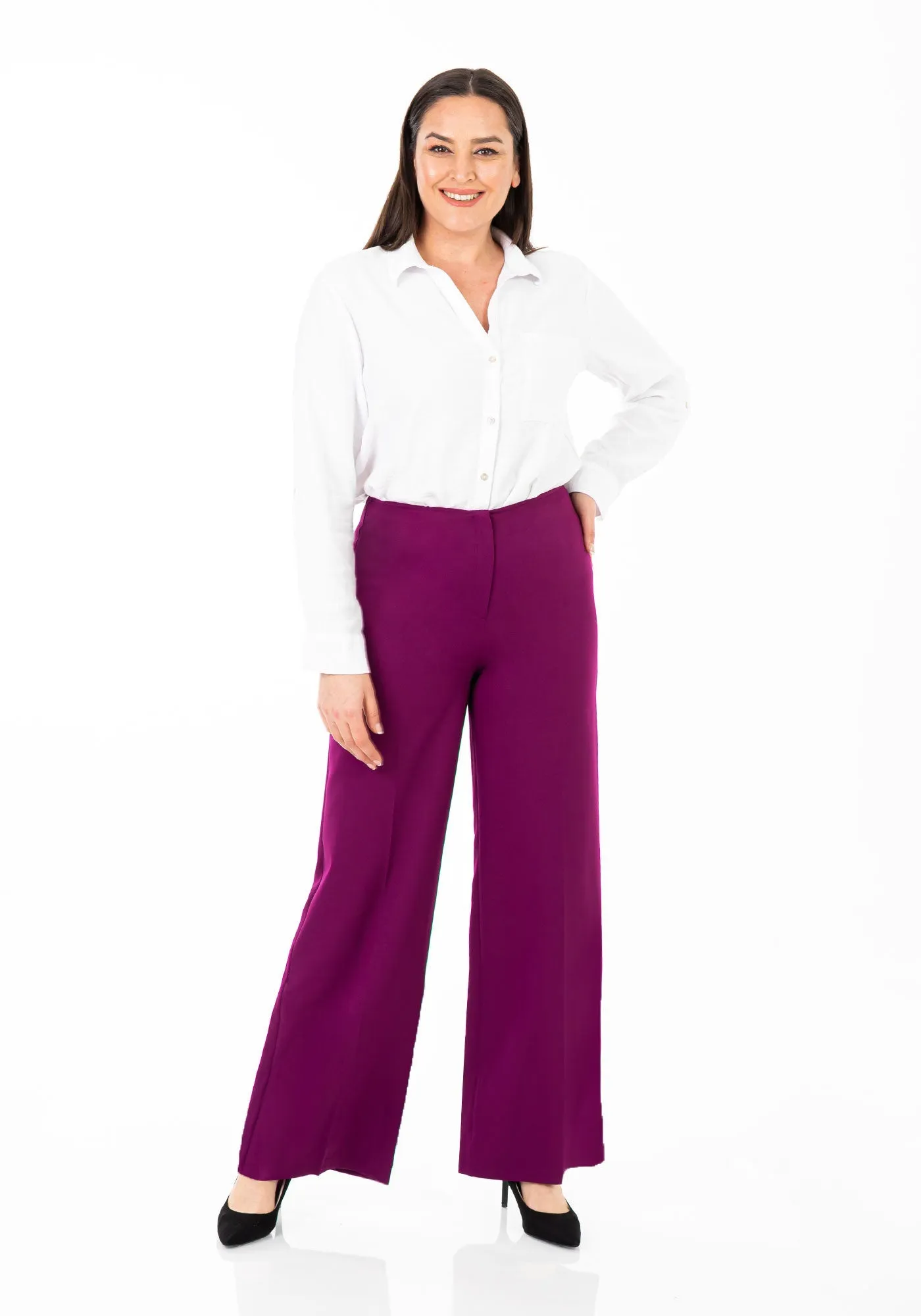 Wide Leg Pants - Regular & Plus Size Flare Trousers