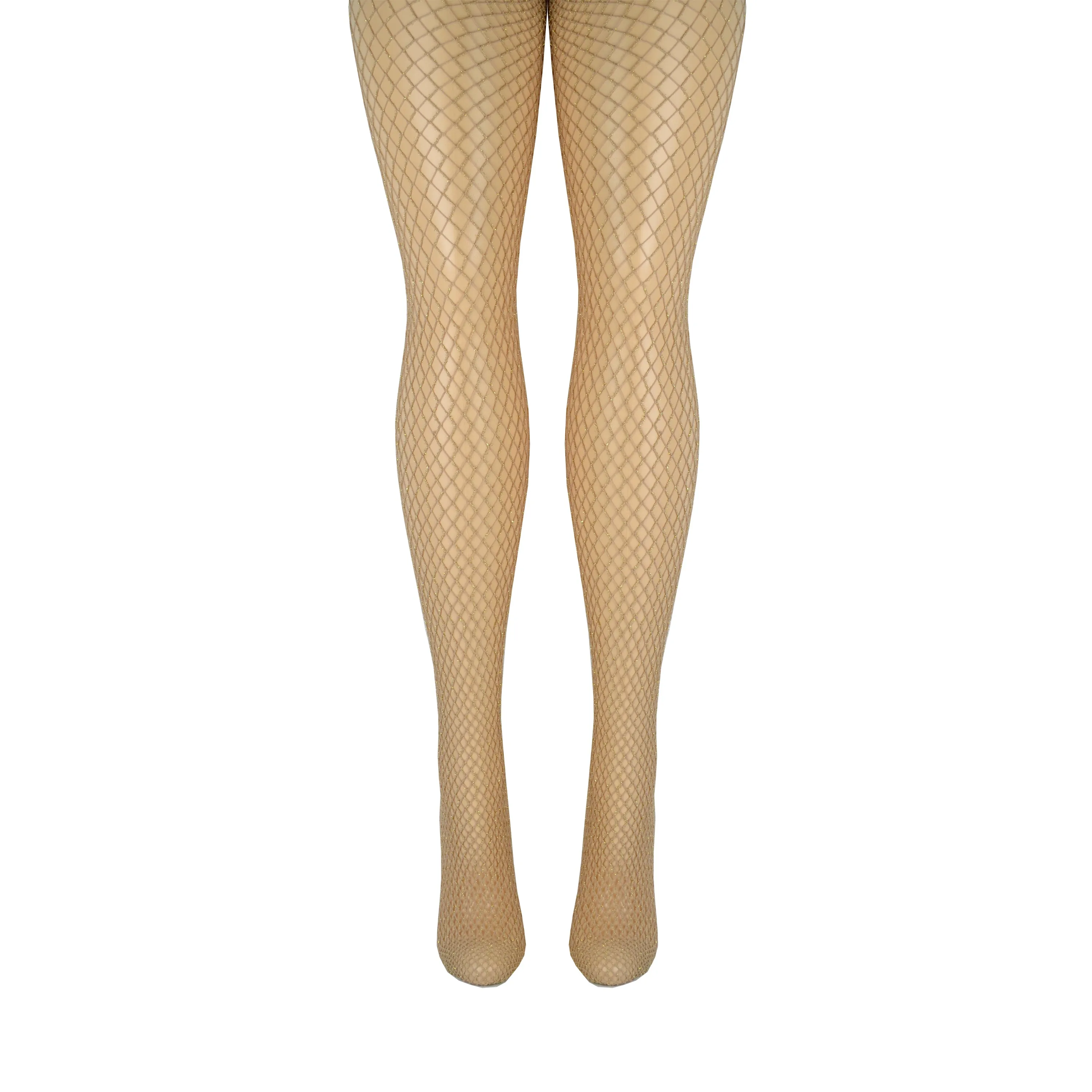 Women's Glittering Gold Fishnet Tights