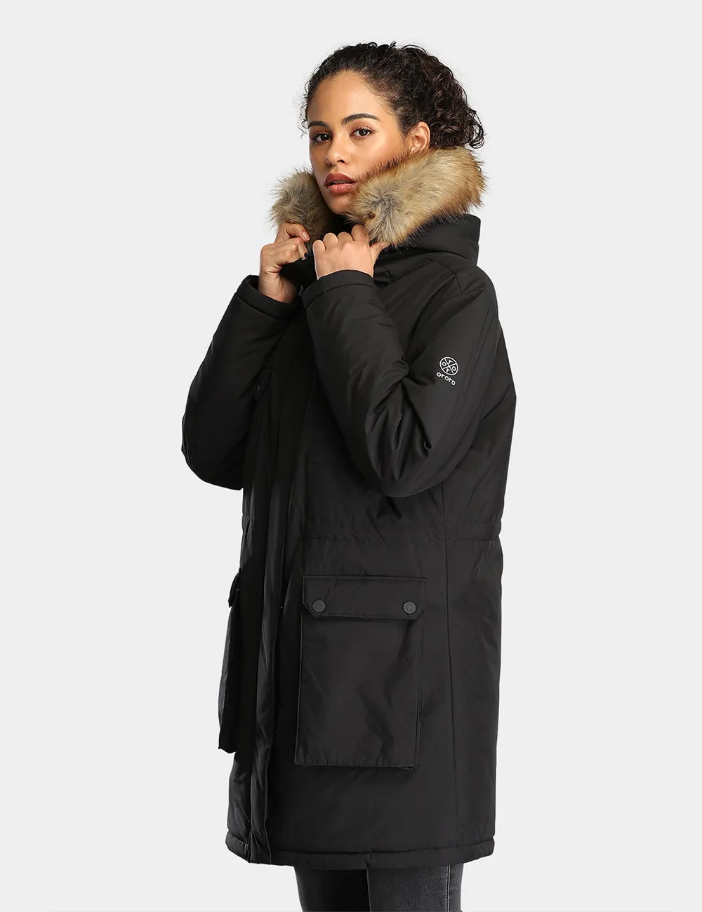 Women's Heated Thermolite® Parka - Black/Olive Green/Red