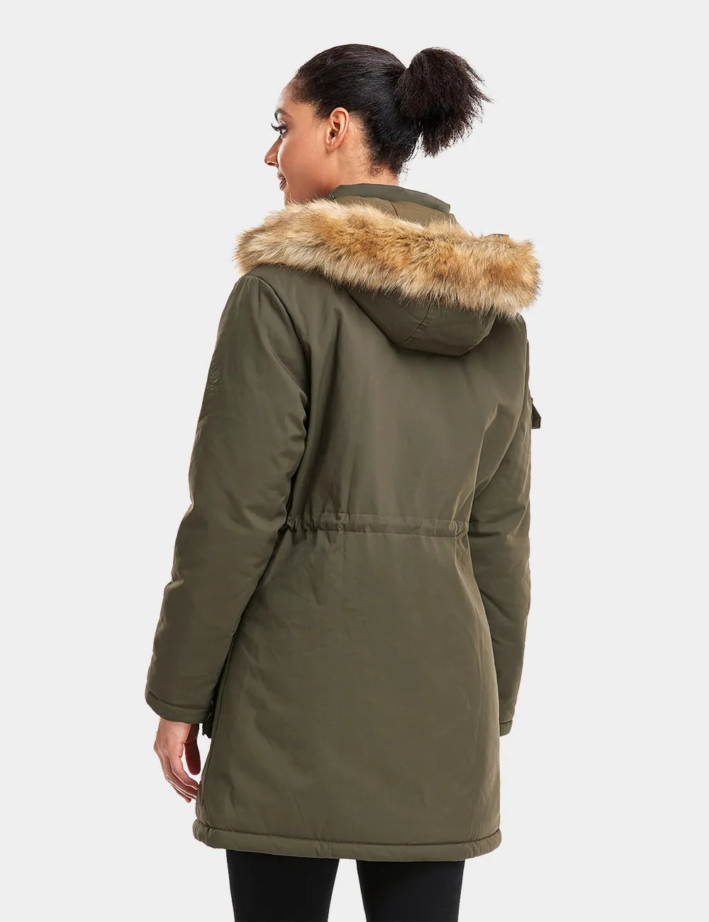 Women's Heated Thermolite® Parka - Black/Olive Green/Red