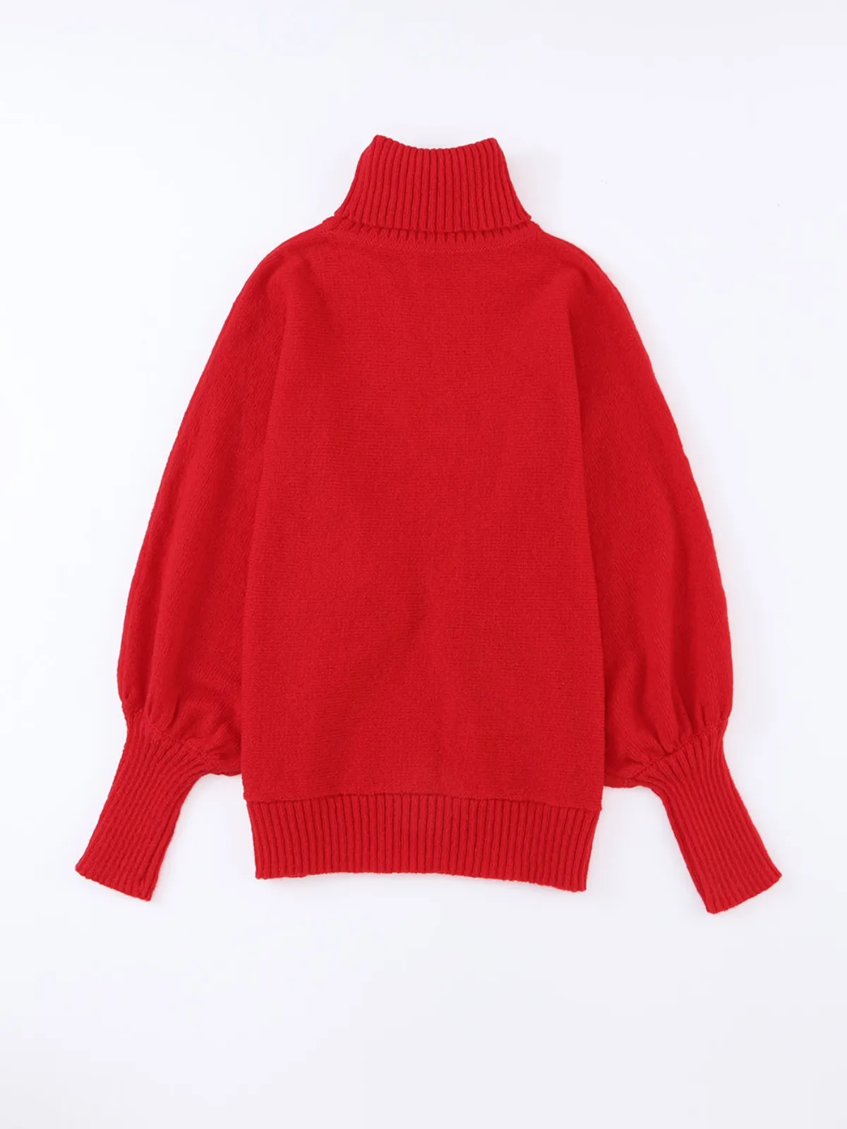 Womens Red Merry Letter Embroidered High Neck Sweater