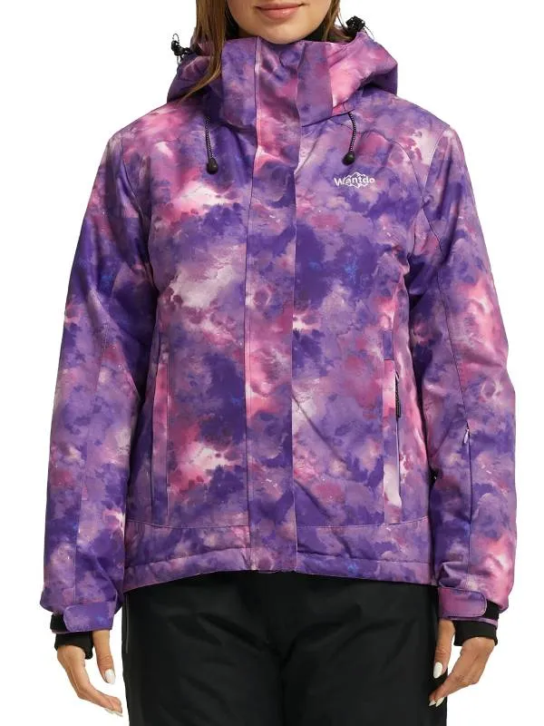 Women's Waterproof Ski Jacket Colorful Printed Winter Parka Fully Taped Seams Atna Printed