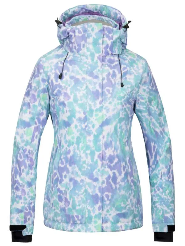 Women's Waterproof Ski Jacket Colorful Printed Winter Parka Fully Taped Seams Atna Printed