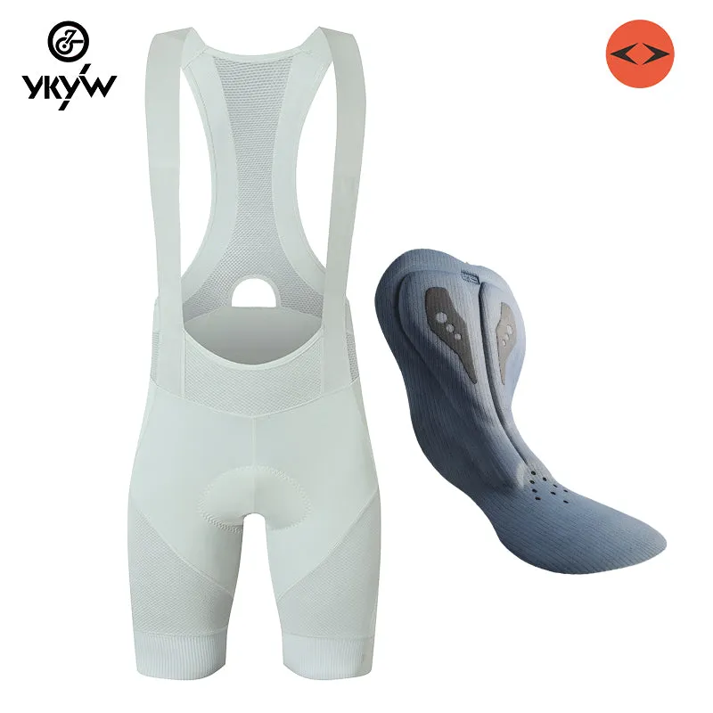 YKYW 2024 Men’s Cycling Bib Shorts Elastic Interface Paris 7H 3D Coolmax Padded Peacock Blue