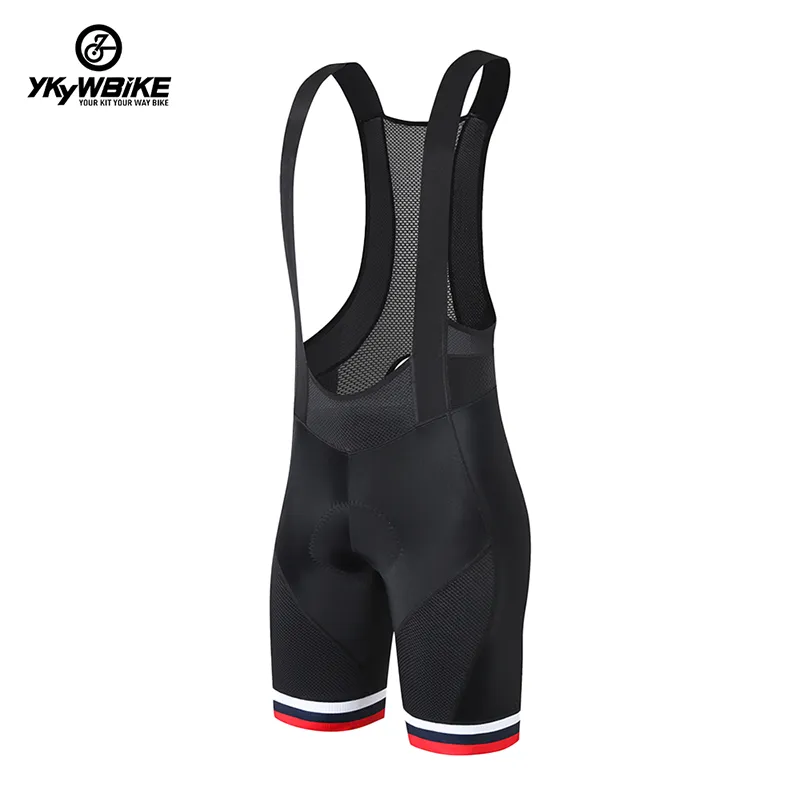 YKYW 2024 Men’s Cycling Bib Shorts Elastic Performance 5H Padded Tights Black Striped Ribbon