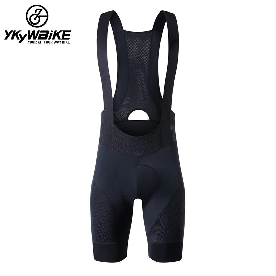 YKYW 2024 Men’s Cycling Bib Shorts Elastic Performance 5H Padded Tights Black Striped Ribbon