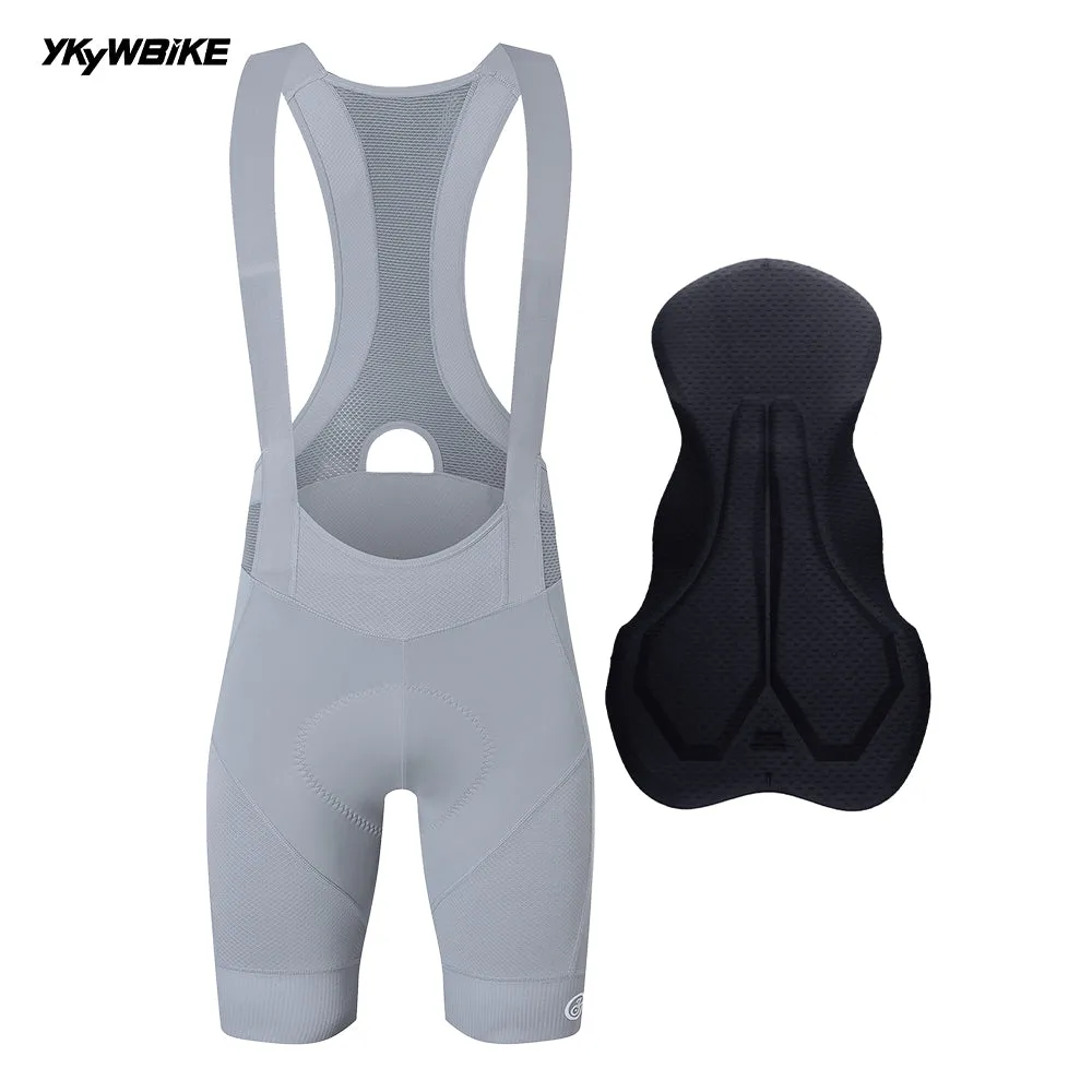 YKYW 2024 Men’s Cycling Bib Shorts Elastic Performance 6H Padded Tights Coffee Color