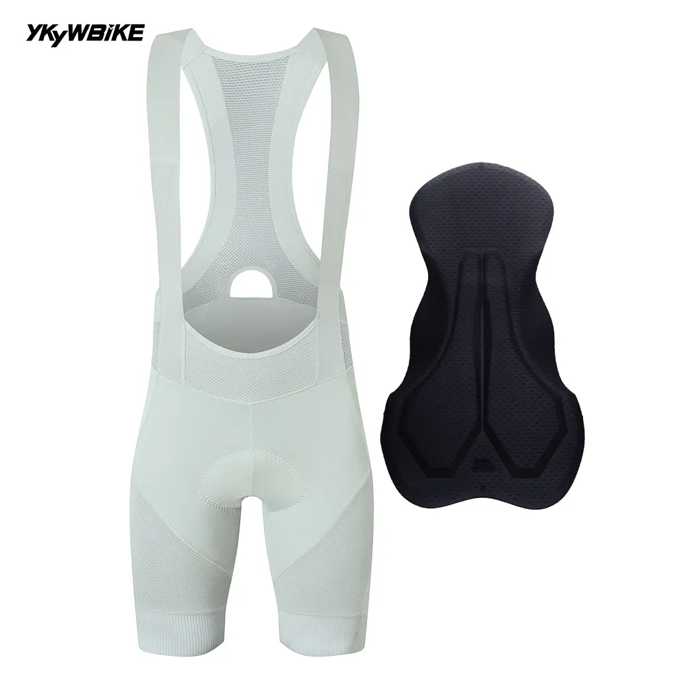 YKYW 2024 Men’s Cycling Bib Shorts Elastic Performance 6H Padded Tights Mid Gray