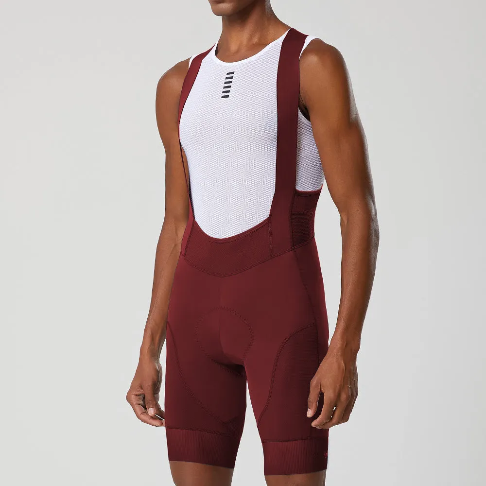 YKYW Men's Cycling Bib Shorts 6H Padded Tights Quick-Dry Wine Red