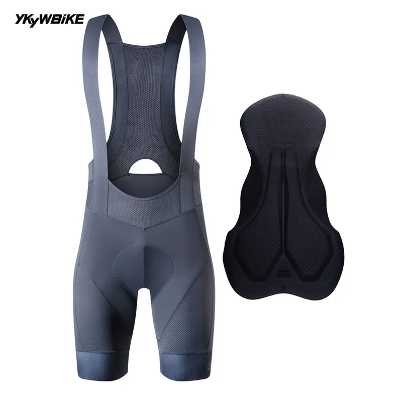 YKYW Men’s Cycling Bib Shorts Elastic Performance 5H Padded Tights Black-white