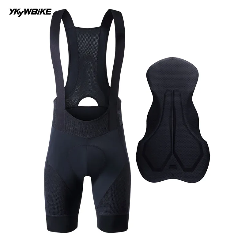 YKYW Men’s Cycling Bib Shorts Elastic Performance 6H Padded Tights Olivegreen Blue Black Darkblue Darkgray Color Bicycle Bib Shorts