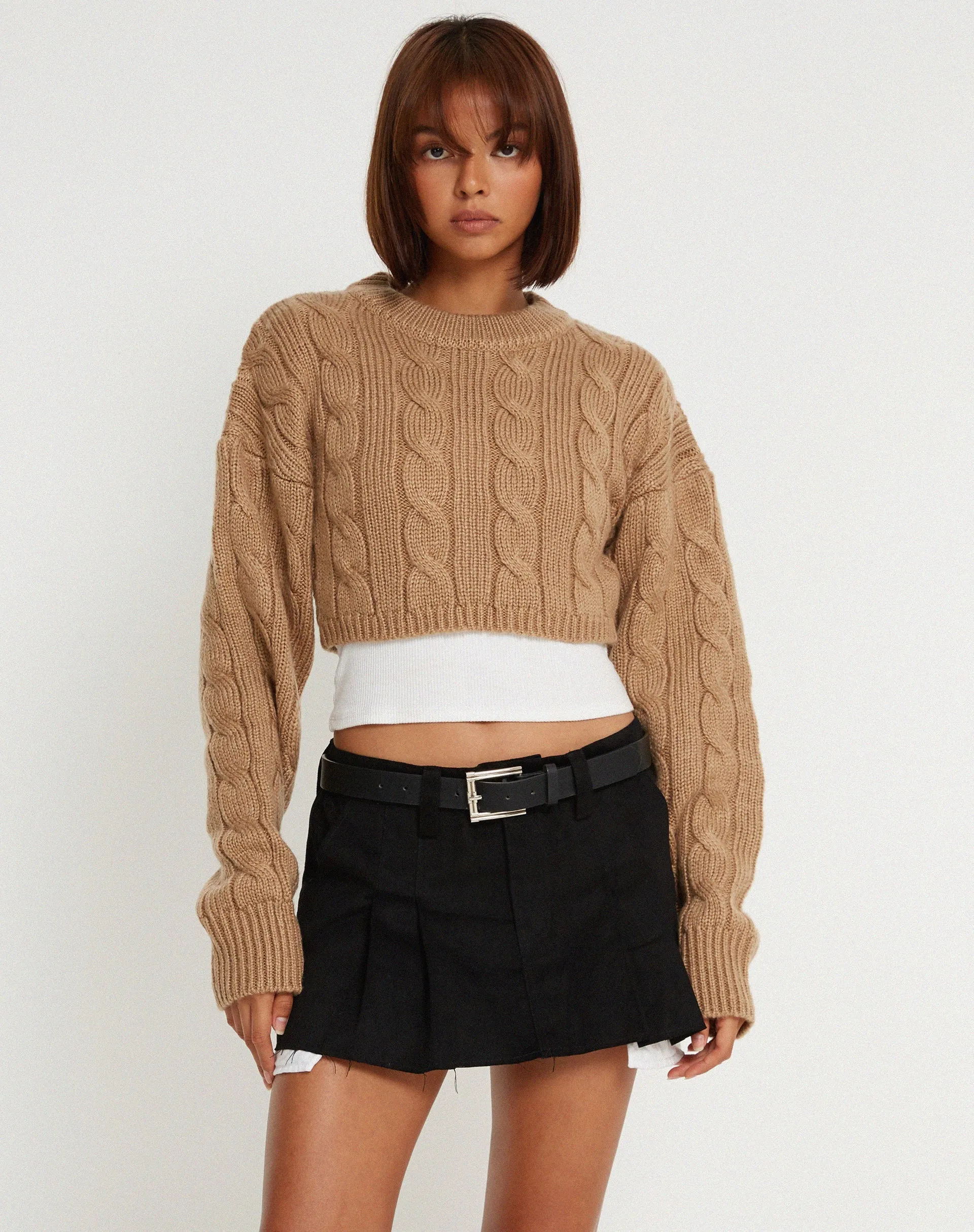 Yolanda Knit Jumper in Tan