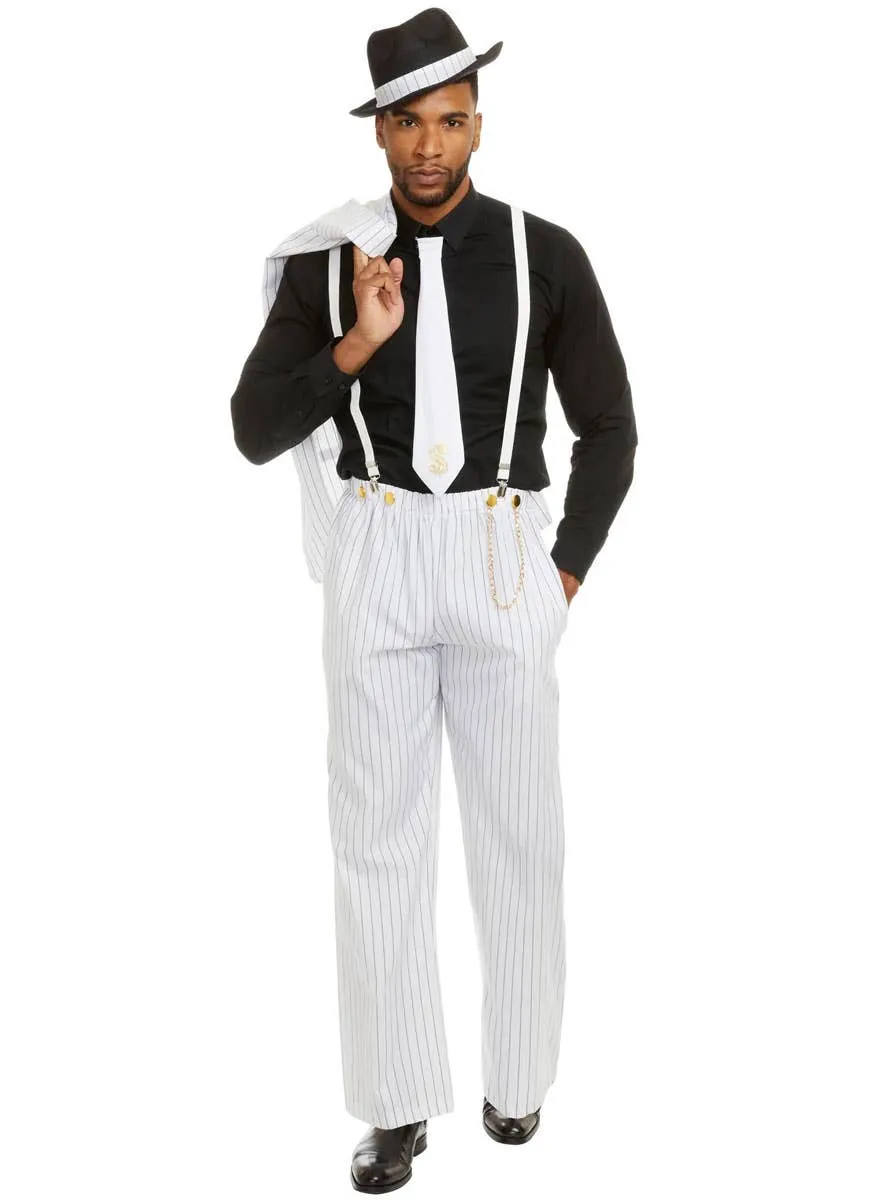 Zoot Suit Riot Mens Plus Size White 1940s Gangster Costume