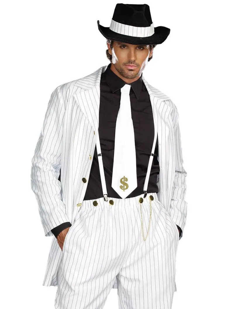 Zoot Suit Riot Mens Plus Size White 1940s Gangster Costume