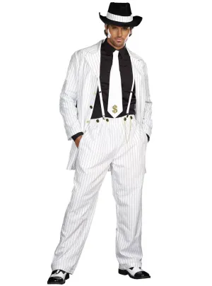 Zoot Suit Riot Mens Plus Size White 1940s Gangster Costume